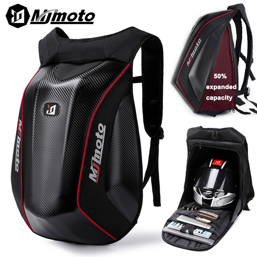 MJMOTO Large Carbon Fiber Motorcycle Helmet Backpack
