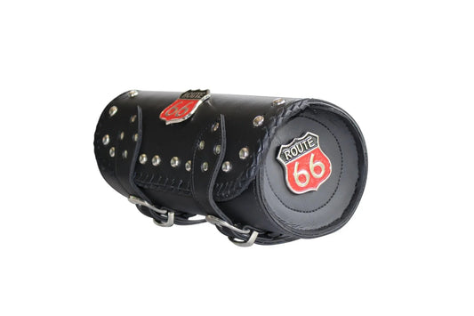 Mens Motorcycle Tool Bag – 1093 Route66 Studded Black Leather