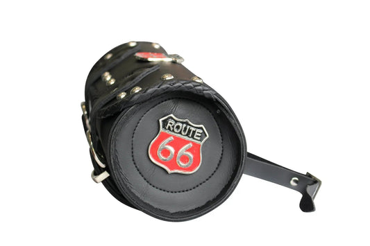 Mens Motorcycle Tool Bag – 1093 Route66 Studded Black Leather