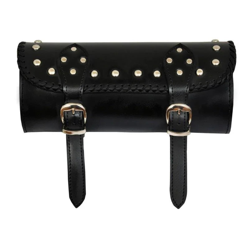 1093 Black Studded Leather Motorcycle Tool Bag