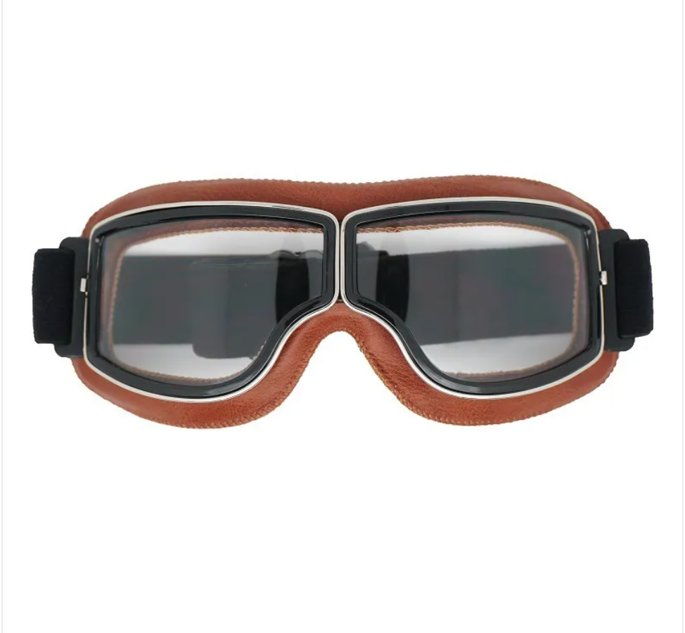 Vintage Aviator Goggles – Black Leather Edition
