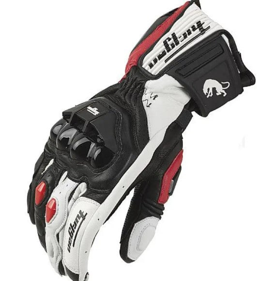 "Pro-Rider Carbon Series – Full Protection Leather Gloves"