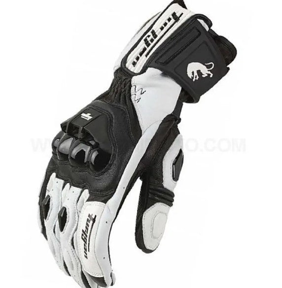 "Pro-Rider Carbon Series – Full Protection Leather Gloves"