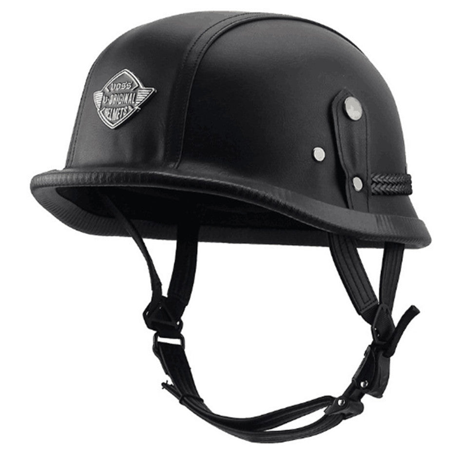 Motorcycle Helmet, Electric Bike Helmet, Leather Steel Helmet