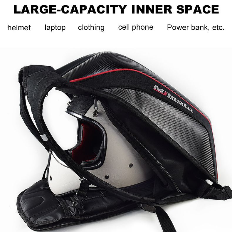 MJMOTO Large Carbon Fiber Motorcycle Helmet Backpack