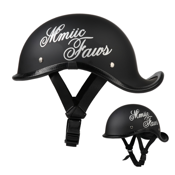 Motorcycle Helmet with Raised Tail and Exposed Face (One)