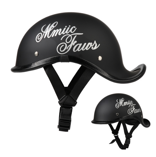 Motorcycle Helmet with Raised Tail and Exposed Face (One)