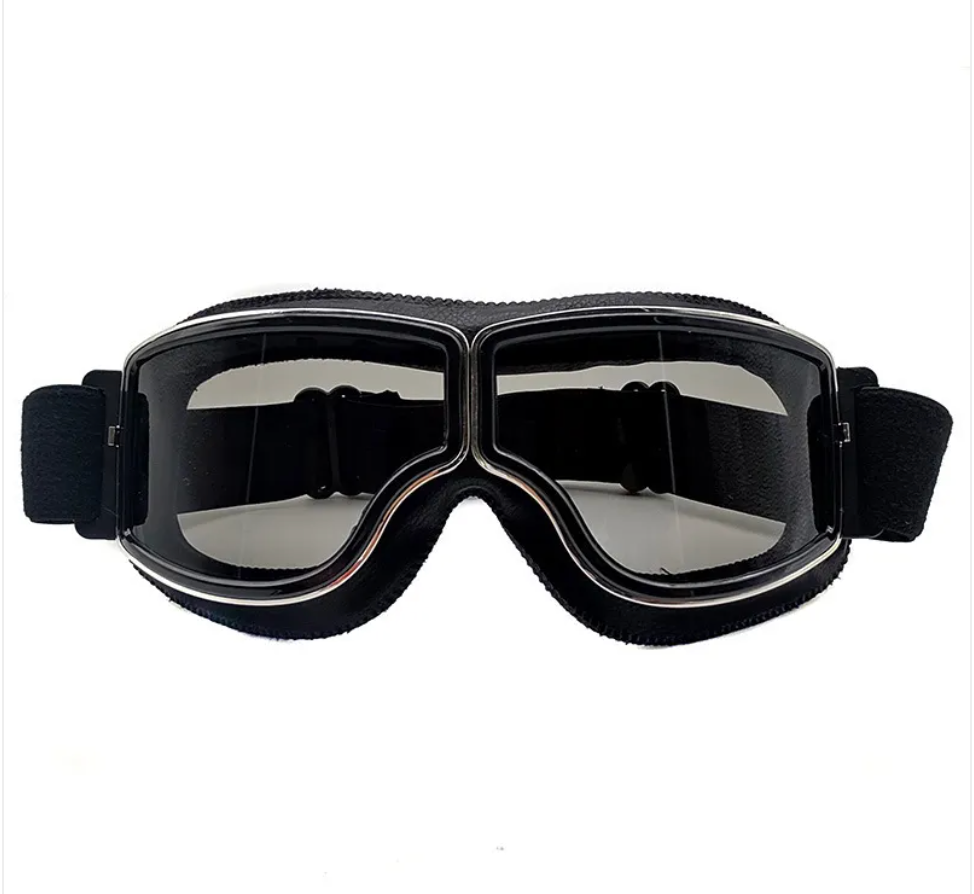 Vintage Aviator Goggles – Black Leather Edition