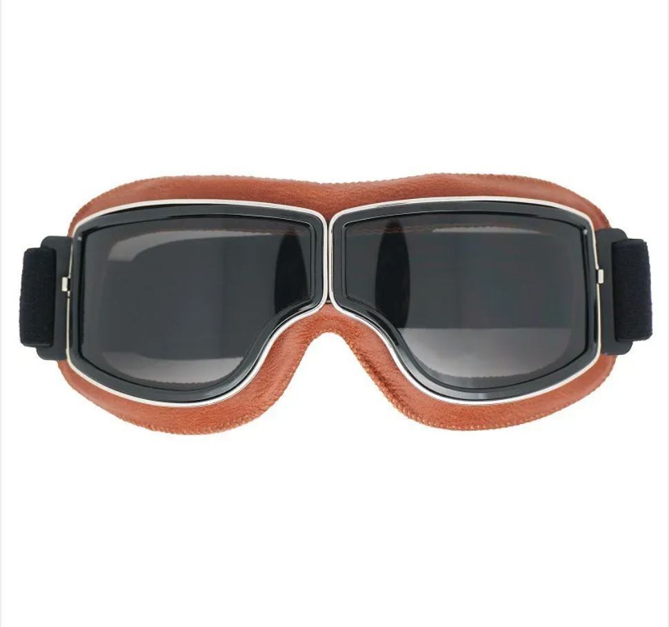 Vintage Aviator Goggles – Black Leather Edition