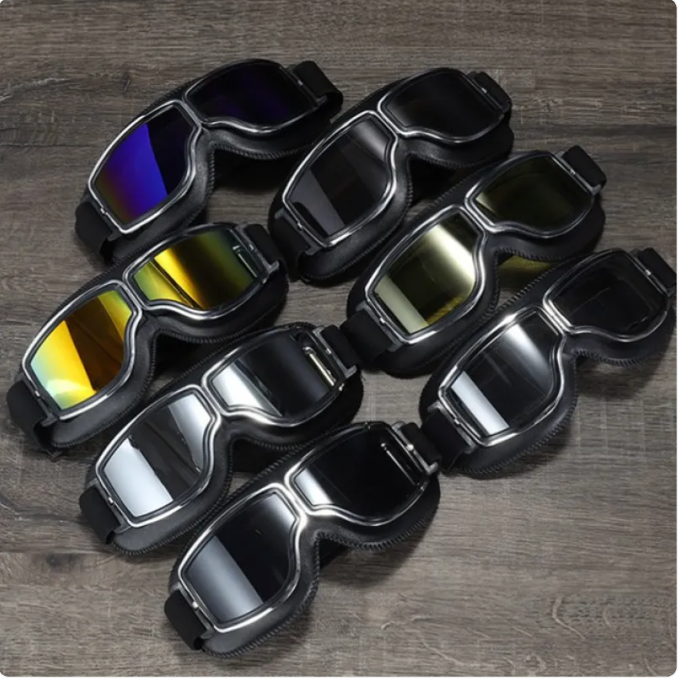 Vintage Aviator Goggles – Black Leather Edition