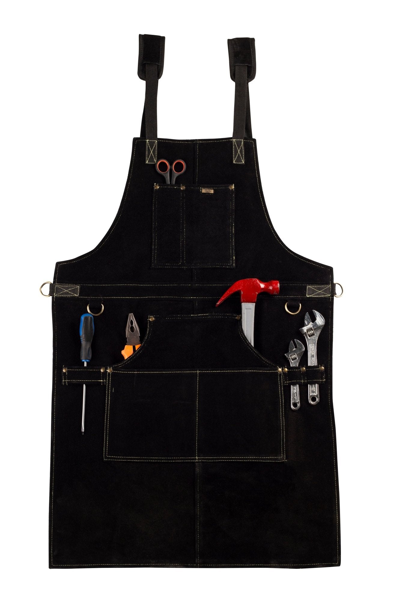 Cowhide Leather Tool Apron – Heavy-Duty, Heat-Resistant, 6 Pockets