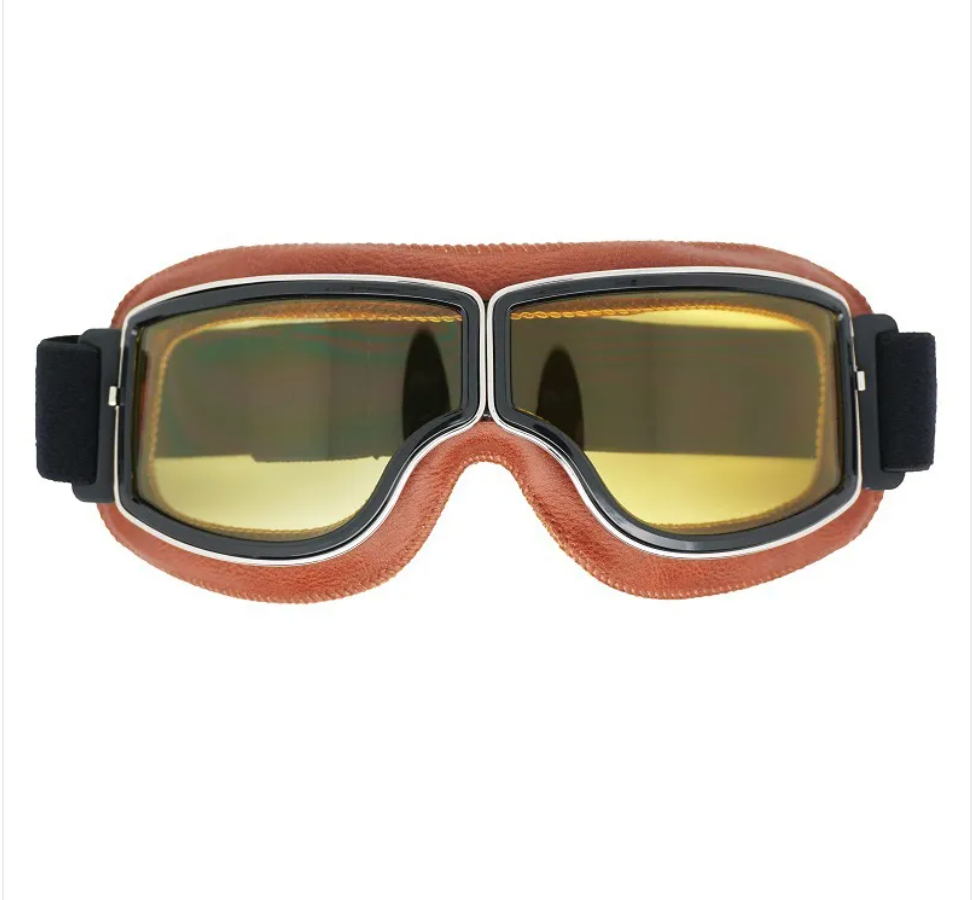 Vintage Aviator Goggles – Black Leather Edition