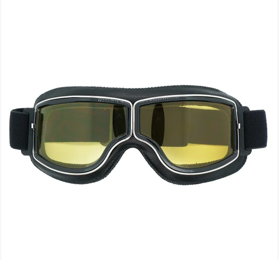 Vintage Aviator Goggles – Black Leather Edition